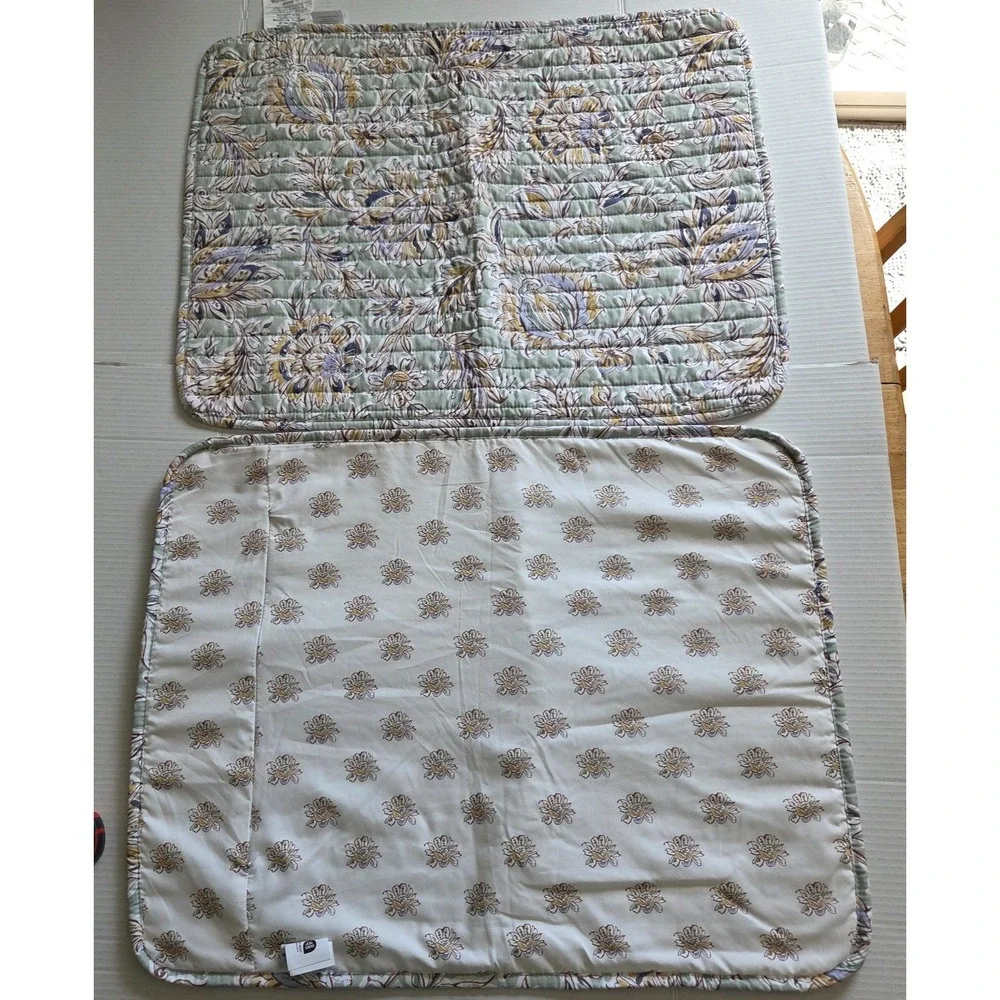Nicole Miller Multicolor Reversible Floral Set of Standard Pillow Shams Quilted